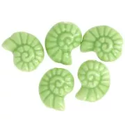 Perle conchiglia in ceramica 15x12 mm - Verde chiaro x5