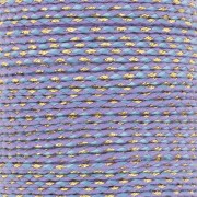 Cordoncino di cotone intrecciato e filo metallico 1,5 mm - Multi Blu - Viola - Dorato x1m|raw }}