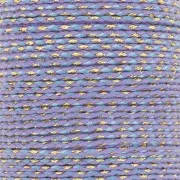Cordoncino di cotone intrecciato e filo metallico 1,5 mm - Multi Blu - Viola - Dorato x1m