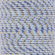 Cordoncino di cotone intrecciato e filo metallico 1,5 mm - Multi Blu - Bianco - Dorato x1m|raw }}