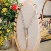 Cordoncino di cotone intrecciato e filo metallico 1,5 mm - Rosso - Bianco - Dorato x1m