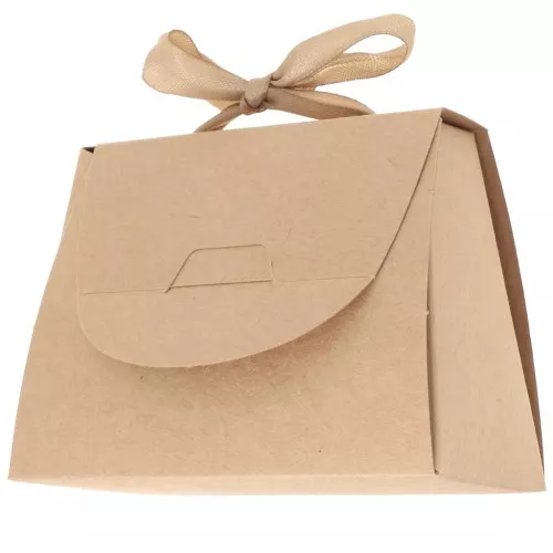 Scatola da borsetta fai da te con nastro per gioielli 10x12cm - Kraft x1