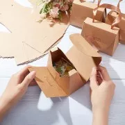 Scatola da borsetta fai da te con nastro per gioielli 10x12cm - Kraft x1