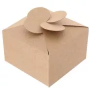 Carta Kraft - Scatola regalo floreale fai da te - 8x8x5 cm - Kraft x1 Scatola regalo floreale fai da te - 8x8x5 cm - Kraft x1