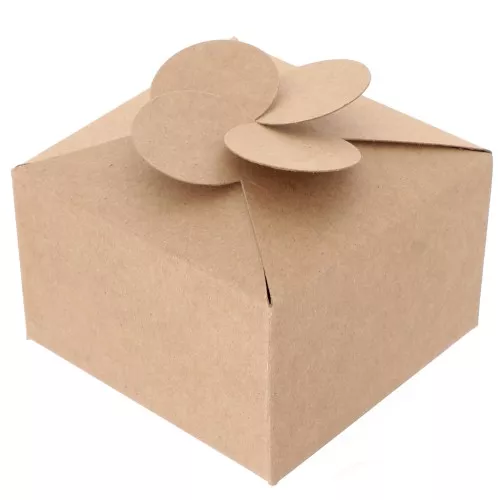 Scatola regalo floreale fai da te - 8x8x5 cm - Kraft x1