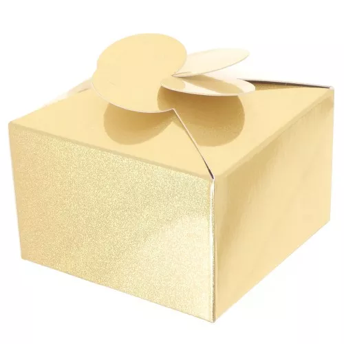 Scatola regalo fai da te - 8x8x5 cm - Dorato x1