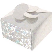 Scatola regalo per fiori fai da te - 8x8x5 cm - Olografica x1