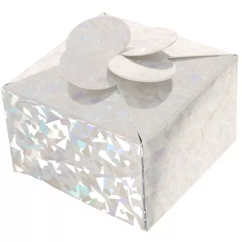 Scatola regalo per fiori fai da te - 8x8x5 cm - Olografica x1