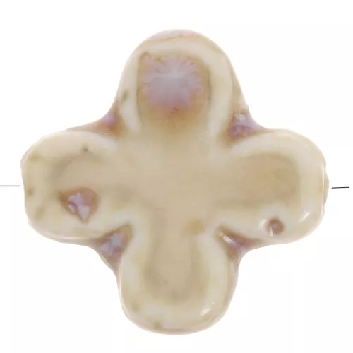 Perla in ceramica da 21 mm - Beige marmorizzato x5