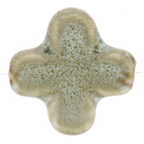 Perla in ceramica da 21 mm - Ciano chiaro marmorizzato x5