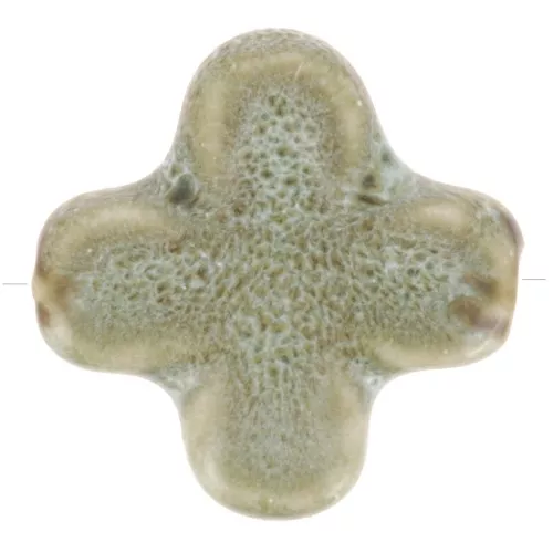 Perla in ceramica da 21 mm - Ciano chiaro marmorizzato x5
