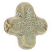 Perla in ceramica da 21 mm - Ciano chiaro marmorizzato x5