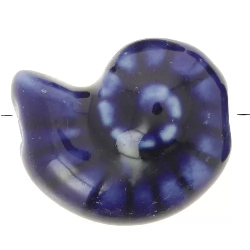 Perla conchiglia in ceramica 20x16 mm - Blu scuro x1