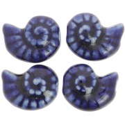 Perla conchiglia in ceramica 20x16 mm - Blu scuro x1