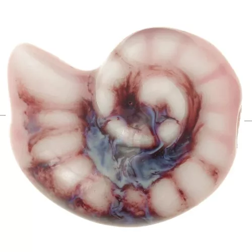 Perla conchiglia in ceramica 20x16 mm - Rosa chiaro - Viola marmorizzato x1