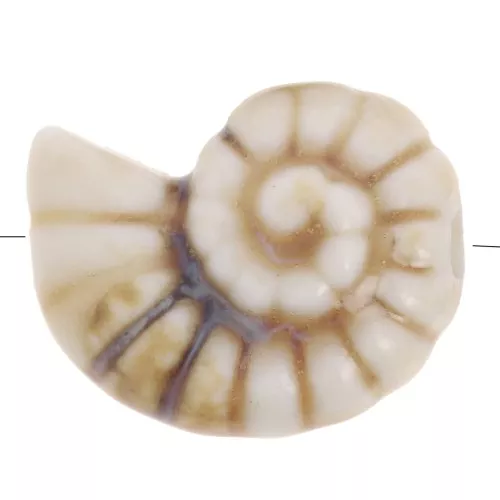 Perla conchiglia in ceramica 20x16 mm - Marrone chiaro x1