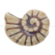 Perla conchiglia in ceramica 20x16 mm - Beige - Marrone marmorizzato x1|raw }}