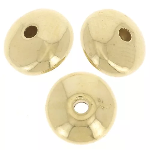 Perle tonde appiattite CCB in acrilico metallizzato 8x4 mm - Dorato x20