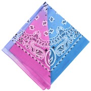 Bandana 100% cotone - Stampa cachemire - Tie and Dye - Magenta - Lilla - Blu x1|raw }}