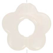 Perle di fiori in resina traslucida da 14 mm - Beige marmorizzato - Bianco x4|raw }}