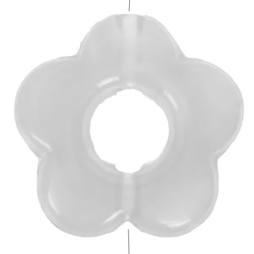 Perle di fiori in resina traslucida da 14 mm - Grigio chiaro marmorizzato x4