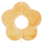 Perle di fiori in resina trasparente da 14 mm - Giallo chiaro marmorizzato - Arancione x4
