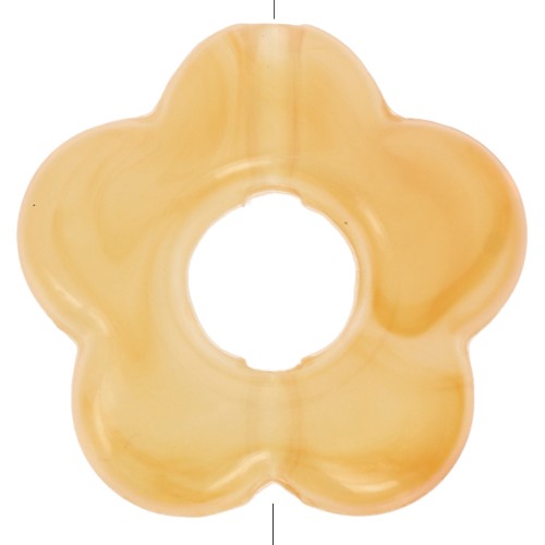 Perle di fiori in resina trasparente da 14 mm - Giallo chiaro marmorizzato - Arancione x4