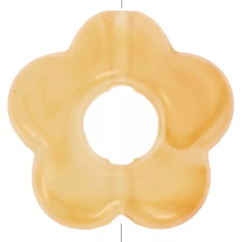 Perle di fiori in resina trasparente da 14 mm - Giallo chiaro marmorizzato - Arancione x4