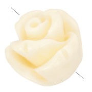 Perle di fiori sintetici semiperforati da 8 mm - Ecru x4