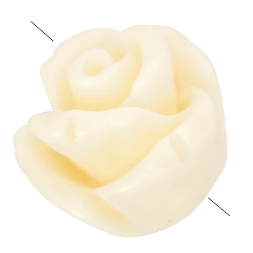 Perle di fiori sintetici semiperforati da 8 mm - Ecru x4
