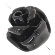 Perle di fiori sintetici semiperforati da 8 mm - Nero x4