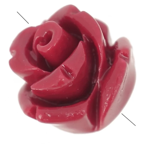 Perle di fiori sintetici semiperforati da 8 mm - Bordeaux x4