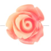 Perle di fiori sintetici da 10 mm - Rosa salmone marmorizzato - Crema x4