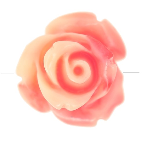 Perle di fiori sintetici da 10 mm - Rosa salmone marmorizzato - Crema x4