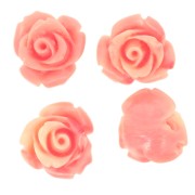 Perle di fiori sintetici da 10 mm - Rosa salmone marmorizzato - Crema x4