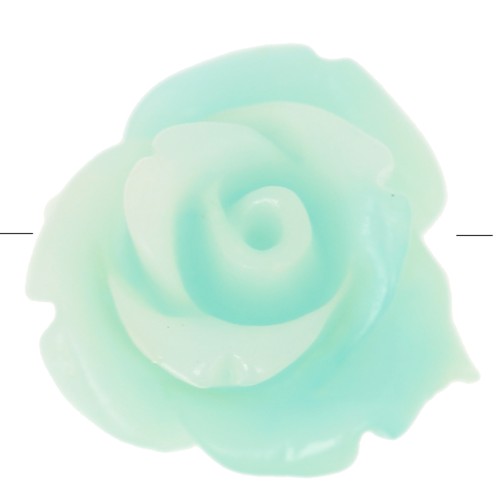 Perle floreali sintetiche da 10 mm - Turchese marmorizzato x4