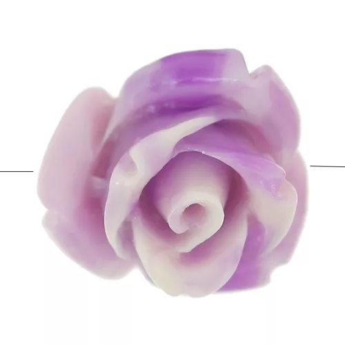 Perle di fiori sintetici da 10 mm - Lilla marmorizzato - Crema x4