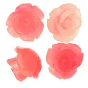 Perle di fiori sintetici da 10 mm - Rosso marmorizzato - Nude x4