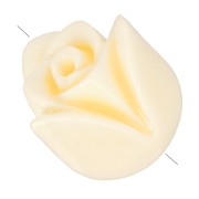 Perle di fiori in resina da 10 mm - Crema x4