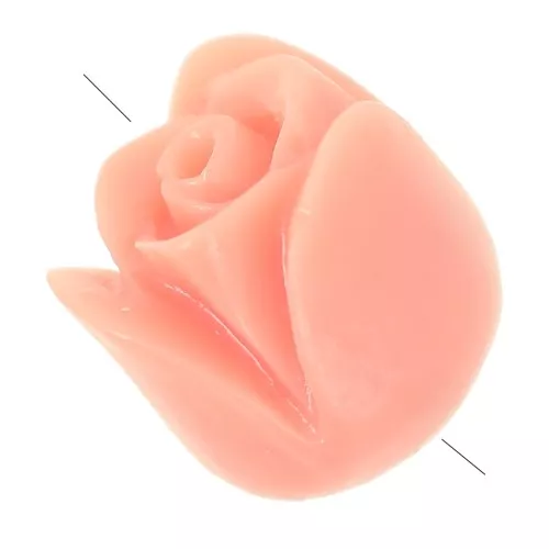 Perle di fiori in resina da 10 mm - Rosa salmone x4