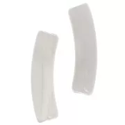 Perle tubolari curve in acrilico traslucido 19x5 mm - Grigio chiaro marmorizzato x10