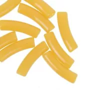 Perle tubolari curve in acrilico traslucido 19x5 mm - Arancione chiaro x10