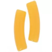 Perle tubolari curve in acrilico traslucido 19x5 mm - Arancione chiaro x10