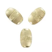 Ovalina diamantata satinata mm. 8x5 Argento 925 Dorato con oro fino   x1