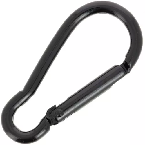 Chiusura a moschettone in alluminio 46x22 mm - Nero x1
