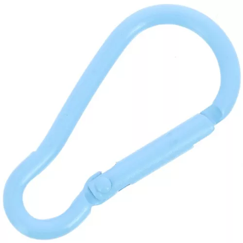 Chiusura a moschettone in alluminio 46x22 mm - Azzurro x1