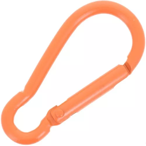 Chiusura a moschettone in alluminio 46x22 mm - Arancione x1
