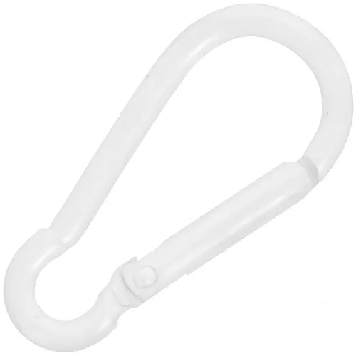 Chiusura a moschettone in alluminio 46x22 mm - Bianco x1