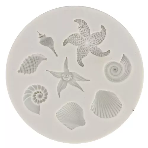 Stampo in silicone per la realizzazione di conchiglie e stelle marine x1