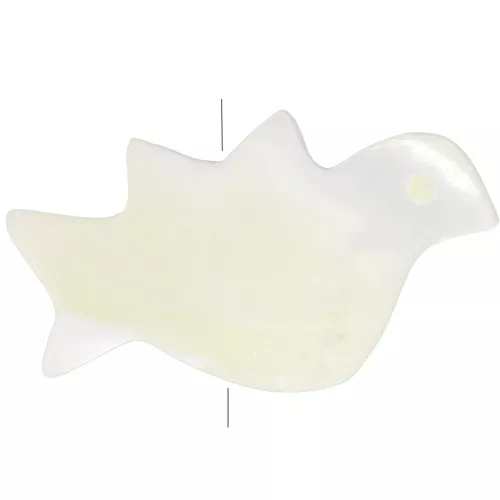 Perla di uccello 12,5x22 mm in madreperla - Naturale x1